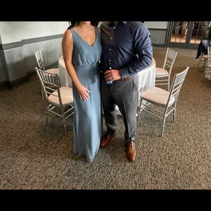 Bill Levkoff slate/blue chiffon A-Line Dress